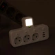 Тройник в розетку на 3 розетки, 2 USB + 1 Type-C, с кнопками, Белый (Разветвитель) - изображение 4