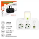 Тройник в розетку на 2 розетки, 2 USB + 1 Type-C, с кнопками, Белый (Разветвитель) - изображение 2