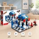 Развивающий детский конструктор BanBao Speed Racing Яркий Автосервис СТО: Зона замены масла с крутой инерционной машинкой, 243 детали Синий - зображення 1