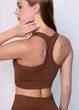 Женский спортивный топ на молнии Giulia Flex top "Zip-Up Active" 336 S Brown-coffee, маломерная модель, топ в рубчик из микрофибры, для тренировок, для фитнеса - изображение 8