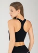 Женский спортивный топ на молнии Giulia Flex top "Zip-Up Active" 336 S Black, маломерная модель, топ в рубчик из микрофибры, для тренировок, для фитнеса - изображение 8