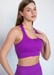 Женский спортивный топ на молнии Giulia Flex top "Zip-Up Active" 336 L Violet-dark purple, маломерная модель, топ в рубчик из микрофибры, для тренировок, для фитнеса - изображение 10