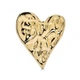 Брошь BROCHE Модерн Сердце из стали золотистая BRBF115507 - изображение 1