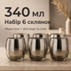 Стаканы графитовые 340 мл набор 6 шт | Низкие стеклянные стаканы для воды, сока, коктейлей, виски и холодных напитков - изображение 1