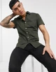 Сорочка ASOS DESIGN Stretch Skinny Fit Хакі M 9582834 - изображение 1