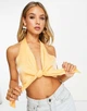 Топ з зав'язками спереду та коміром-халтером ASOS DESIGN Помаранчевий EU44/XL 117356516 - изображение 2