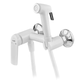Змішувач для гігієнічного душу Plamix Lucas-222 SET White (з шлангом та лійкою) (Колір білий) (PM6104) - изображение 1