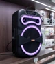 Портативна Bluetooth колонка MS-1201BT-W 50Вт з бездротовим мікрофоном LED підсвіткою USB MicroSD AUX FM радіо акустична система акумуляторна караоке колонка потужний динамік для вечірок дому відпочинку подорожей та свят - зображення 4