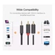 Кабель мультимедійний 3.5mm M to 2xRCA M 2.0m AV102 black Ugreen (10510) - зображення 4