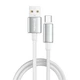 Кабель ColorWay USB - USB Type-C (M/M), zinc alloy braided, 3А, 1 м, Білий (CW-CBUC098-WT) - изображение 3