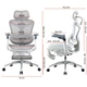 Крісло офісне Sihoo Doro C300 Pro Mesh Білий with footrest (Doro-C300-Pro-M102-JT) - изображение 6