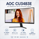 Монитор 34" AOC CU34B3E 3440x1440 UWQHD VA 120Гц HDMI DisplayPort изогнутый 1500R Черный - изображение 2