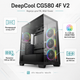 Корпус для ПК DeepCool CG580 4F V2 Midi-Tower без БП ATX/MicroATX/Mini-ITX ARGB Black (R-CG580-BKADA4-G-2) - изображение 2