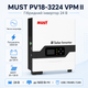 Гібридний інвертор з чистою синусоїдою Must PV18-3224 II VPM 1 фаза 3.2 кВт 24 В 120A RS-485 White - зображення 2