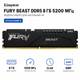 Оперативная память с радиатором Kingston Fury Beast 8GB DIMM DDR5 5200 MHz XMP Black (KF552C40BB-8) - изображение 2