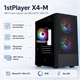 Корпус для ПК 1stPlayer X4-M Mini-Tower без БП MicroATX/Mini-ITX RGB Black (X4-M-BK-2F1P-1F1) - изображение 2