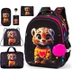 Ортопедический школьный рюкзак 6 в 1 для девочки School Standard 38х30х18 см с Тигром в 1 класс (SET 170-68) - изображение 1