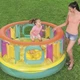 Надувний батут Bestway 52262-2 Bounce Jam Bouncer дитячий різнобарвний круглий відкритий з вінілу до 85 кг з кульками 10 шт підстилкою та насосом 180х86 см (9-163-52262-2 BW) - зображення 5