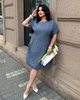 Женское платье свободного кроя графитовое 52-54 р844.3737 - изображение 5