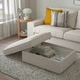 Пуф для ніг з місцем для зберігання, світло-бежевий IKEA KIVIK 594.828.98 - зображення 2
