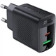 Зарядне мережеве ACEFAST A78 PD20W GaN Type-C/USB для пристроїв швидке МЗП Чорний - зображення 1