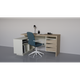 Стол компьютерный в кабинет, офис из ЛДСП CONNECT 3 L SK 157×78 см Intarsio Дуб кремона котта / Стоун бейж - изображение 3