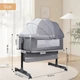Детская кровать приставная 0219/МК 3в1 с пеленальным столиком Light Grey, и удобная кровать 0219/МК 57164/59 - изображение 2