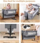 Детская кровать приставная 0219/МК 3в1 с пеленальным столиком Light Grey, и удобная кровать 0219/МК 57164/59 - изображение 3