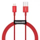 Кабель Baseus Superior Series Fast Charging Lightning 2.4A (1m) red - зображення 1