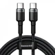 Кабель Baseus Cafule Flash Charging Type-C to Type-C PD 2.0 100W (2m) gray/black - изображение 1