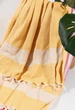 Большое пляжное полотенце Elmas Yellow 100% хлопок 100х180 см покрывало коврик для шезлонга желтое - изображение 2