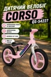 Детский велобег Corso QS-54227 нейлоновая рама со светом/нейлоновая вилка/колеса 12’’ EVA от 2-х лет до 25 кг Розовый (i7-192244) - изображение 1