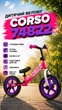 Детский велобег CORSO 74822 со стальной рамой/с ручным тормозом/колеса 12"/С подставкой для ног/подножкой Розовый (i7-127213) - изображение 1
