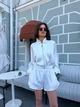 Костюм женский прогулочный шорты+кофта молочного цвета 38415 46/48 - изображение 2