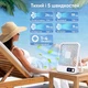 Складной вентилятор портативный с цифровым индикатором заряда AirCool беспроводной настольный минивентилятор 5 скоростей - изображение 2