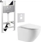 Инсталляция Oli 120 888781 с панелью смыва Slim 659044 хром + унитаз подвесной Devit Flow DFL0460111W Rimless с сиденьем Soft Close дюропласт - изображение 1