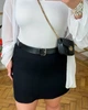 Стильна котонова спідниця з поясом ЛК-416, Чорний, 50-52 - зображення 2