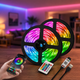 Гнучка світлодіодна стрічка RGB USB 15м / Стрічка на USB на монітор, меблі + пульт / LED стрічка від павербанку - зображення 1
