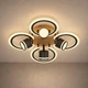 Стельова люстра з пультом Valeso з LED розсіювачами 72W 3000-6500К і плафонами під чотири лампи GX53 IP20 LI9926B-4+4A BK+WOOD - зображення 1