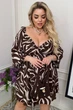 Женское платье Defile батал 0160-1 короткое с открытым декольте коричневое 48-52 - изображение 3