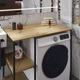 Стелаж полку Бафрум 405 Ferrum-decor для пральної машини 90x101x60,5 Чорний метал ДСП Дуб Артезіан 16 мм (BED40507) - зображення 7