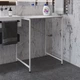Стелаж полку Бафрум 401 Ferrum-decor для пральної машини 90x70,5x60,5 Білий метал ДСП Бетон 16 мм (BED40108) - зображення 1