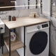 Стелаж полку Бафрум 405 Ferrum-decor для пральної машини 90x101x60,5 Чорний метал ДСП Дуб Сонома 16 мм (BED40503) - зображення 5