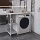Стелаж полку Бафрум 405 Ferrum-decor для пральної машини 90x101x60,5 Білий метал ДСП Бетон 16 мм (BED40508) - зображення 1