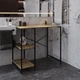 Стелаж полку Бафрум 405 Ferrum-decor для пральної машини 90x101x60,5 Чорний метал ДСП Дуб Евок Прибережний 16 мм (BED45502) - зображення 1