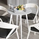 Стол круглый OPTIMA 4 ноги на конус Ferrum-decor 750x670x670 Белый металл ДСП Бетон 16 мм (OPTIM4014) - изображение 2
