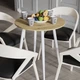 Стіл круглий OPTIMA 4 ноги на конус Ferrum-decor 750x670x670 Білий метал ДСП Дуб Артезіан 16 мм (OPTIM4013) - зображення 3
