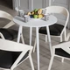 Стол круглый OPTIMA 4 ноги на конус Ferrum-decor 750x670x670 Белый металл ДСП Белый 16 мм (OPTIM4008) - изображение 3