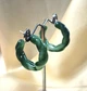 Жіночі сережки Кільця акрилові jewelry Зелені - зображення 4