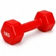Гантель метанническая с виниловым покрытием 1 кг Feel Fit красная 1 шт - изображение 1